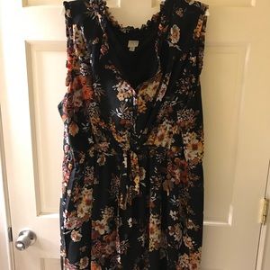 A New Day sleeveless dress. Black floral